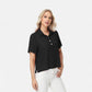 Short Sleeve Collared Blouse with Button Placket and Relaxed Fit Design