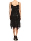 Sequin Fringe Flapper Midi Dress