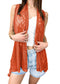 Womens Sleeveless Open Front Crochet Shawl Cardigan Bikini Cover Up