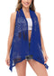 Womens Sleeveless Open Front Crochet Shawl Cardigan Bikini Cover Up