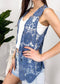 Floral Crochet Open Front Vest