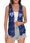 Floral Crochet Open Front Vest