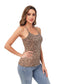 Anna-Kaci Womens Casual Leopard Print Spaghetti Strap Soft Racerback Tank Top