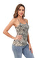 Anna-Kaci Womens Casual Leopard Print Spaghetti Strap Soft Racerback Tank Top