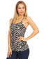 Anna-Kaci Womens Casual Leopard Print Spaghetti Strap Soft Racerback Tank Top