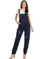 Pocket Denim Tapered Leg Overalls