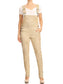 Pocket Denim Tapered Leg Overalls