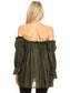 Semi Sheer Boho Peasant Off the Shoulder Top