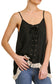 Anna-Kaci Womens Casual Drape Tassel Hem Sleeveless Bohemian Peasant Cami Top