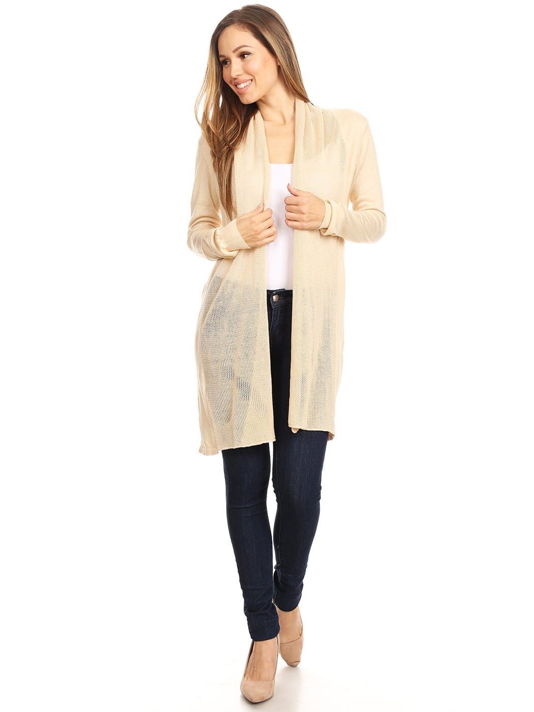 Casual Mesh Front Panel Cardi