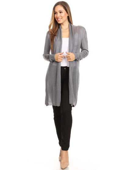 Casual Mesh Front Panel Cardi