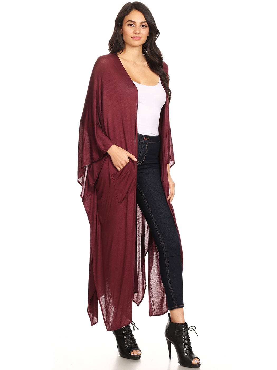 Oversized Breathable Draped Long Cardi