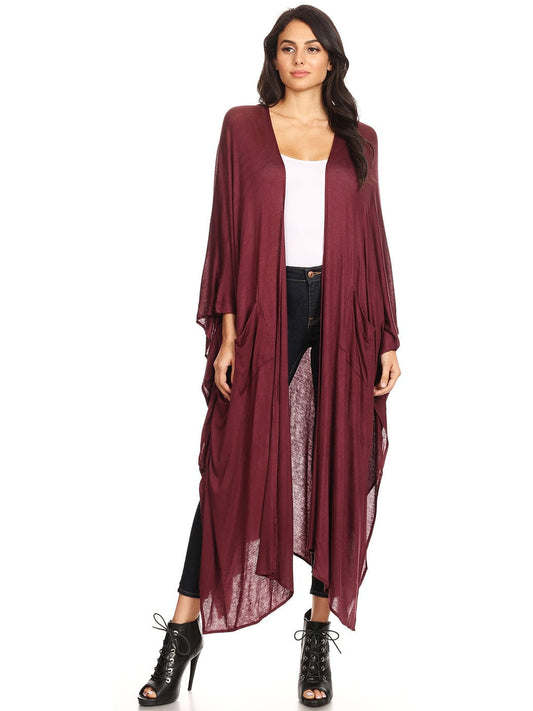 Oversized Breathable Draped Long Cardi