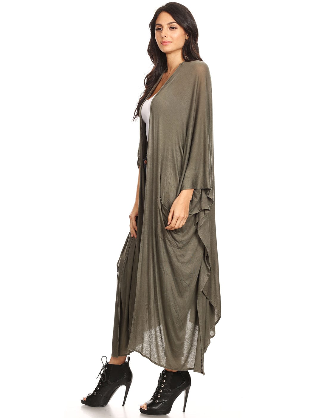 Oversized Breathable Draped Long Cardi