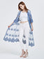 Long Floral Lace Embroidered Kimono
