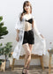 Long Floral Lace Embroidered Kimono