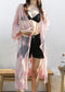 Long Floral Lace Embroidered Kimono