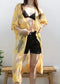 Long Floral Lace Embroidered Kimono