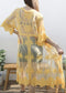 Long Floral Lace Embroidered Kimono