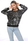 Sequin Long Sleeve Sparkly Pullover Sweatshirt