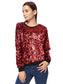 Sequin Long Sleeve Sparkly Pullover Sweatshirt