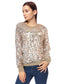 Sequin Long Sleeve Sparkly Pullover Sweatshirt