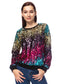 Sequin Long Sleeve Sparkly Pullover Sweatshirt