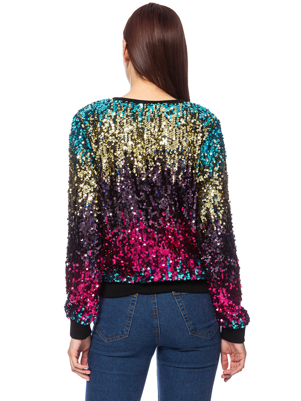 Sequin Long Sleeve Sparkly Pullover Sweatshirt