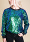 Sequin Long Sleeve Sparkly Pullover Sweatshirt