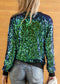 Sequin Long Sleeve Sparkly Pullover Sweatshirt