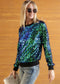 Sequin Long Sleeve Sparkly Pullover Sweatshirt