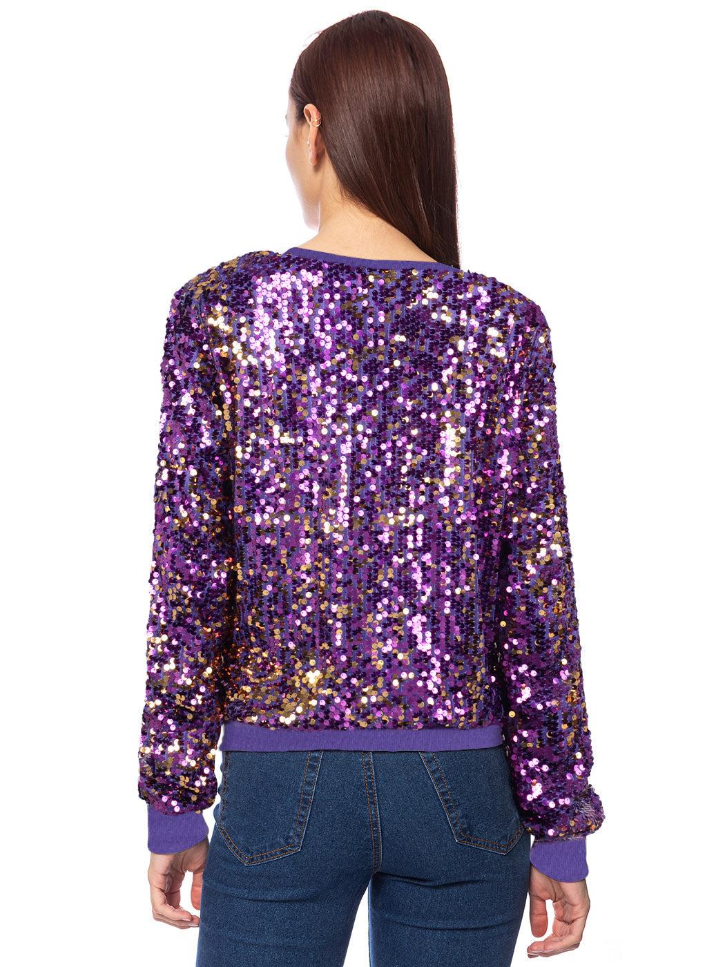 Sequin Long Sleeve Sparkly Pullover Sweatshirt