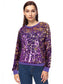 Sequin Long Sleeve Sparkly Pullover Sweatshirt