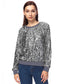 Sequin Long Sleeve Sparkly Pullover Sweatshirt