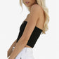 Women's One-Shoulder Ribbed Crop Top with Stretch Fit