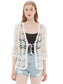 Floral Crochet Open Front Vest