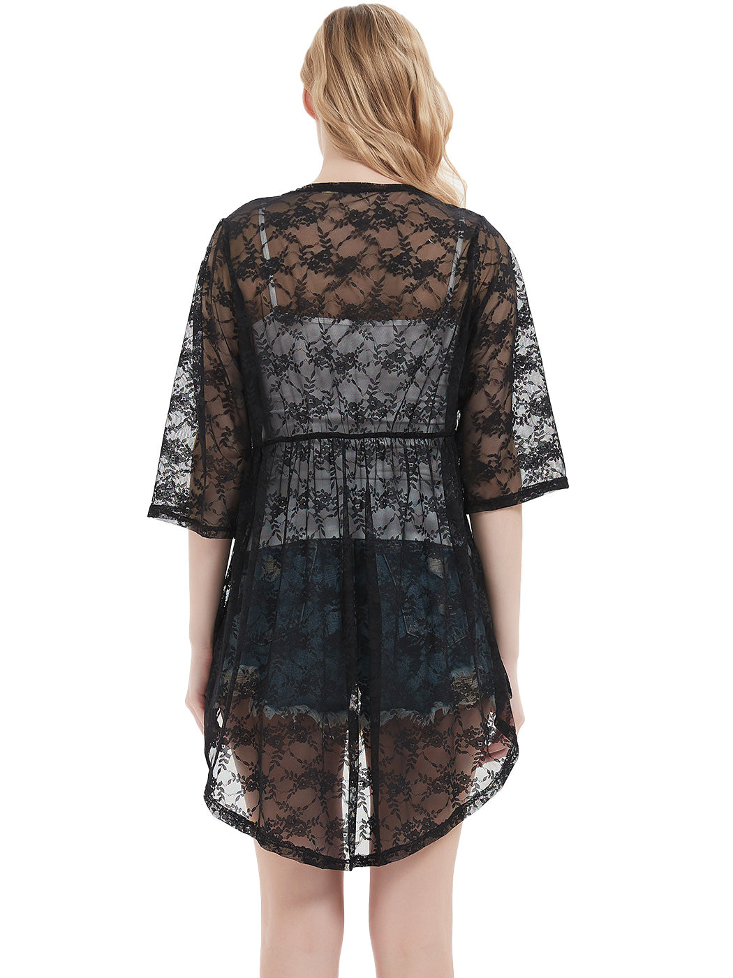 Sheer Lace Boho Kimono Shrug Cardigan