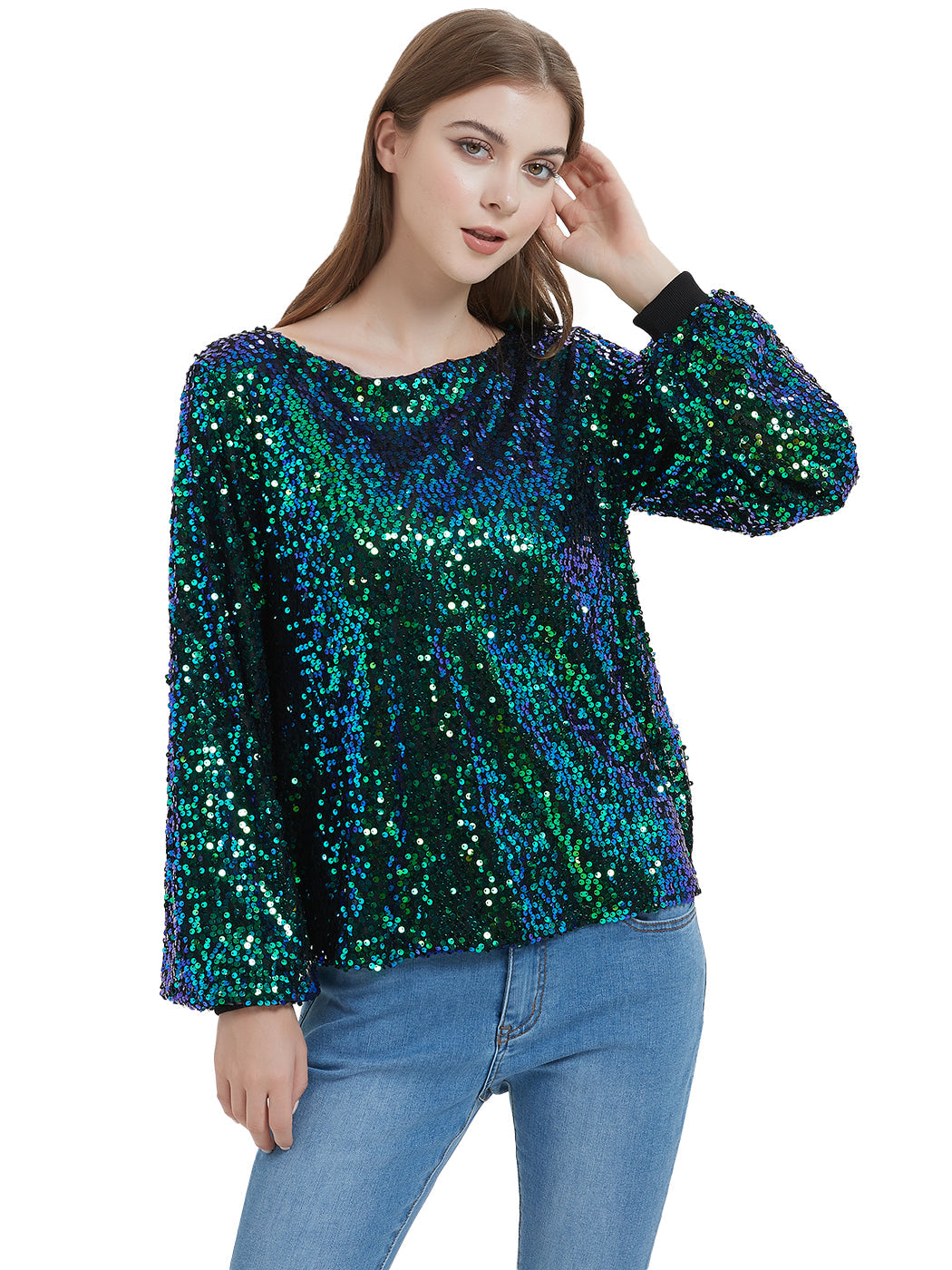 Sequin Party Sweatshirt Pullover Top