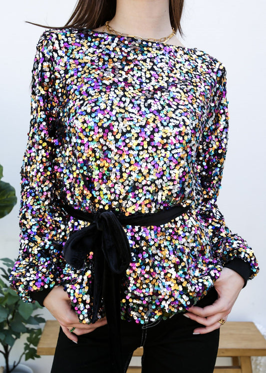 Sequin Party Sweatshirt Pullover Top