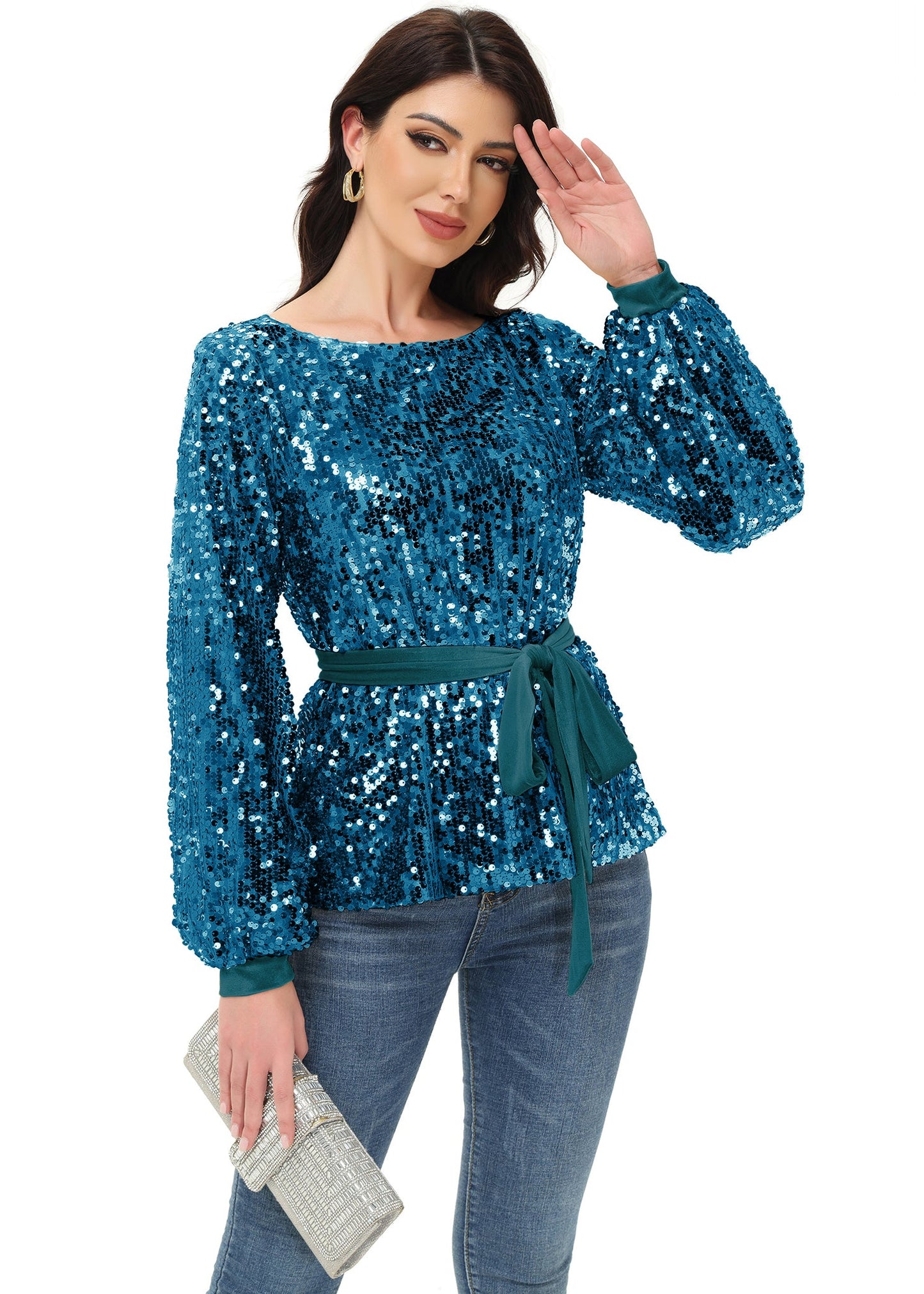 Sequin Party Sweatshirt Pullover Top