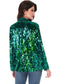 Anna-Kaci Women's Sequin Jackets Long Sleeve Open Front Glitter Sparkle Party Blazer Jacket