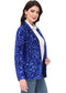 Anna-Kaci Women's Sequin Jackets Long Sleeve Open Front Glitter Sparkle Party Blazer Jacket