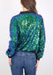Anna-Kaci Womens Sequin Jacket Sparkle Long Sleeve Front Zip Casual Blazer Bomber Jacket With Pockets
