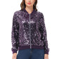 Anna-Kaci Womens Sequin Jacket Sparkle Long Sleeve Front Zip Casual Blazer Bomber Jacket With Pockets