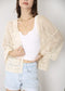 Anna-Kaci Womens Short Embroidered Lace Kimono Crop Cardigan with Half Sleeves