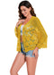 Anna-Kaci Womens Short Embroidered Lace Kimono Crop Cardigan with Half Sleeves