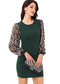 Anna-Kaci Women's Confetti Sequin Balloon Long Sleeve Round Neck Pullover Dress
