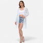 Long Sequin Cardigan Open Front Sheer Duster Jacket