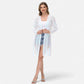 Long Sequin Cardigan Open Front Sheer Duster Jacket