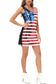 Anna-Kaci Women's American Flag Sequin Dress V-Neck Sleeveless USA Patriotic Striped Glitter Tank Mini Dress